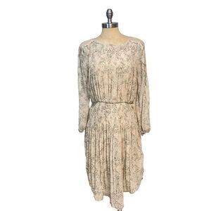 Free People Cottagecore Smocked Waist Doily Long Sleeve Dress Size Medium